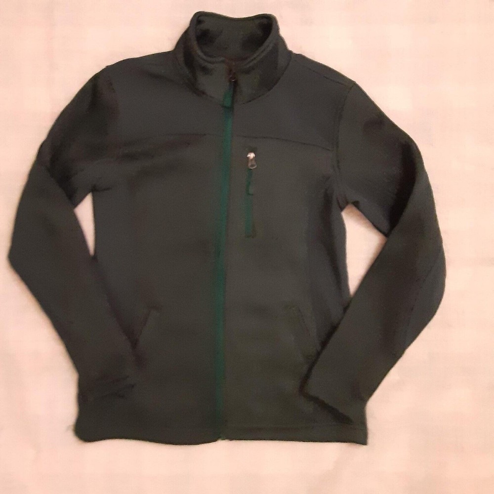 Swiss Tech Womens Small Green Jacket Polyester Fleece Lined Chest Zipper Pockets